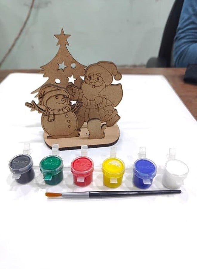 GreyArt DIY Christmas Wooden Painting Set for Kids - Easy to Assemble Christmas Craft Kit| Includes Paints & Brush | Holiday Art & Decoration Activity for Kids (Style-6) - Image 5